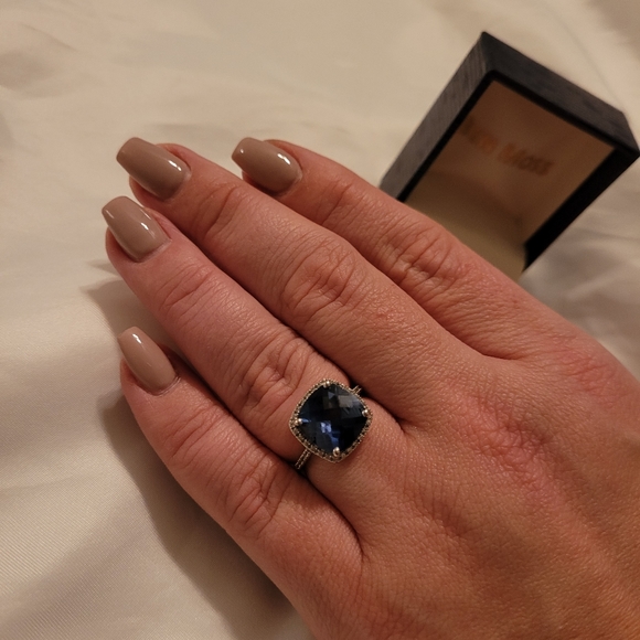 Halo Sapphire Style Ring - Picture 6 of 7